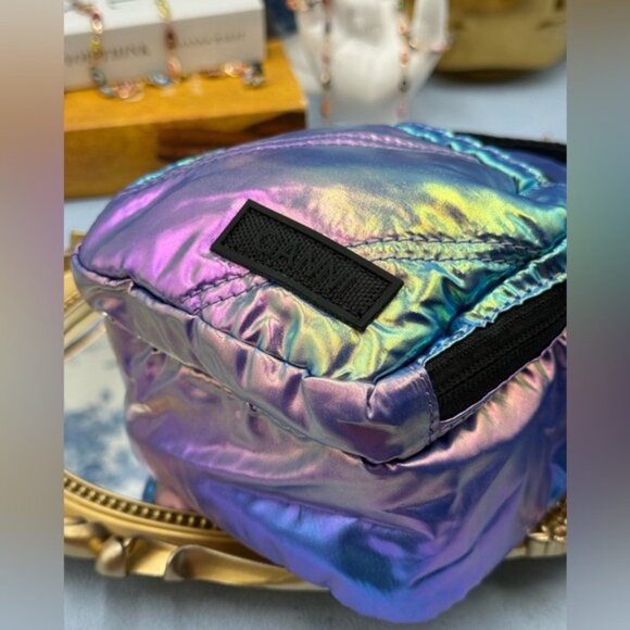 🆕 GANNI 🧿 NWT Mini Iridescent Recycled Tech Crossbody Bag - Picture 11 of 14